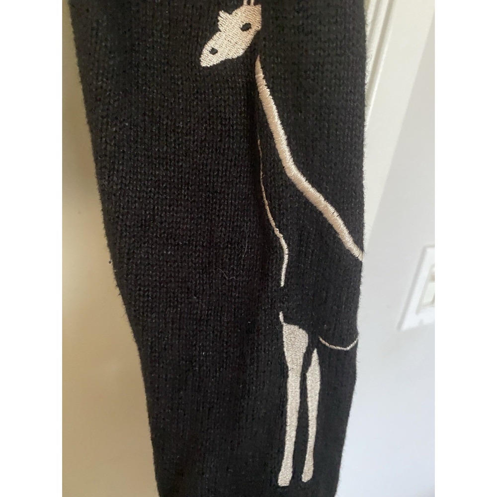 VTG Giraffe Button Black & Camel Color Block Cardigan Christopher & Banks Sz S - Picture 2 of 5